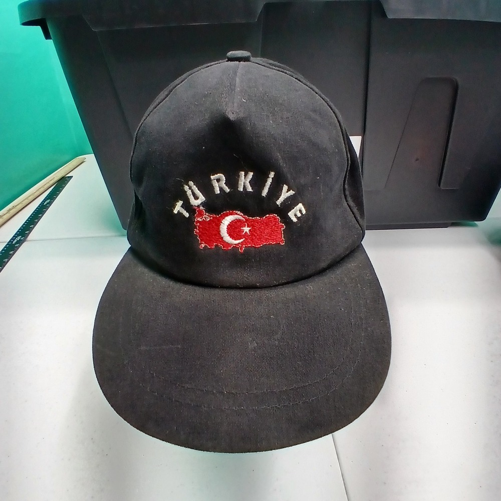 Turkiye Turkish Flag Map Hat OS Black Snapback Travel Heritage Cap